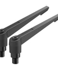 2 Pack Clamping Lever Handles M6 x 16mm Male Thread Adjustable Quick Release Locking Rotating Screw Bolt Stud Knobs for Lathe Machinery