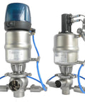 Heavy Duty Sanitary Stainless Steel SS316L Pneumatic Water Shutoff Valve With External Cleaning Anti Mixing Design Hygienic And Easy Maintenance For Clean Water Lines And Industrial Plumbing, side view