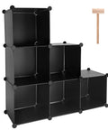 Modern Metal Wire Cube Storage Organizer With 20 Cubes, stackable design with steel frame in black, shown with assembly tool.