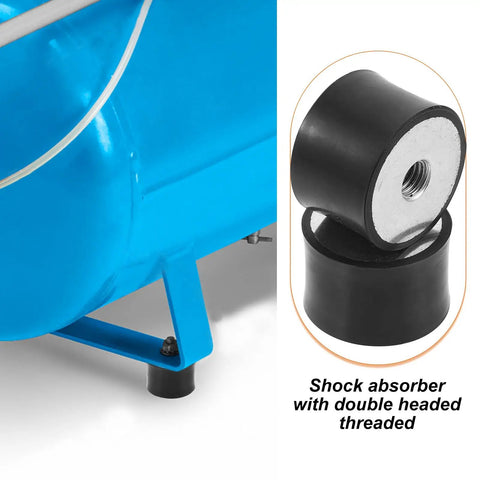 Heavy Duty Rubber Vibration Isolator Mounts With Double Ended Internal Thread Nuts For Air Compressors And Industrial Equipment Noise Reduction, Shock Absorber Pads And Anti Vibration Feet mounted on compressor foot