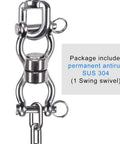 Beefy Bearing Swing Swivel For Rigging And Hanging 360 Degree Rotation Accessory Heavy Duty Industrial Gear For Static And Dynamic Ropes Upgraded Hanging Solution, SUS 304 stainless steel swivel connector
