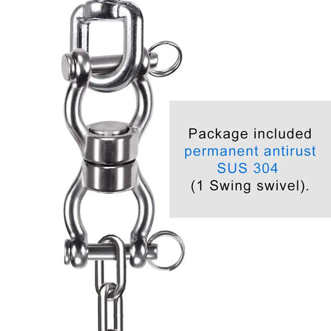 Beefy Bearing Swing Swivel For Rigging And Hanging 360 Degree Rotation Accessory Heavy Duty Industrial Gear For Static And Dynamic Ropes Upgraded Hanging Solution, SUS 304 stainless steel swivel connector