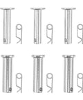 Three Pairs Clevis Pin Kit M10x35mm M8x35mm Steel Single Hole Flat Head For Quick No Fuss Equipment Changes Includes Locking Pins Cotter Clips And Quick Connect Hitch Pins Durable Easy To Install., steel clevis pins with cotter clips