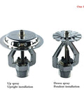 Heavy Duty Copper Esfr Fire Sprinkler Head Built Like A Tank For Rock Solid Blaze Control And Quick Activation Features Top Shelf Durability And Seamless Pendent Or Upright Mounting Options, showing upright and pendent installation.