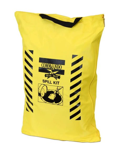 Portable 5 Gallon Universal Spill Containment Kit Featuring No Sweat Absorbent Design And Bright Yellow Carry Bag Road Warrior Grade Cleanup Gear Made For Truckers And Service Crews Seeking Smooth Quick Liquid Control Anytime Anywhere