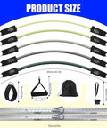 Hella Durable Resistance Band Wall Mount Rack With Two Sturdy Aluminum Brackets And Five Thick Elastic Cords for gym training size diagram.