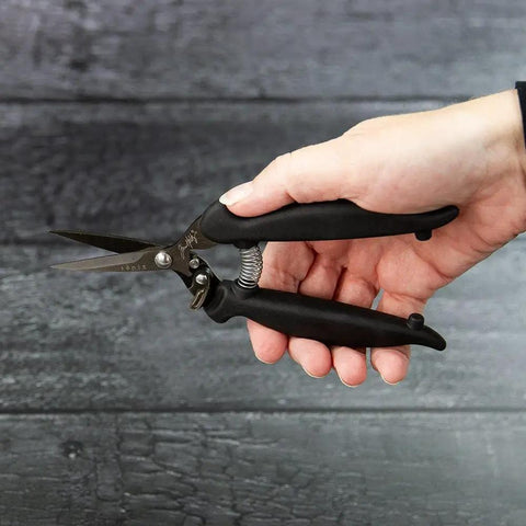 Recoil Scissors With Titanium-Coated, Double-Beveled Blades For Precise Cuts And Durability, Adjustable Tension Springs, Comfortable KushGrip Handles, Non-Serrated 6.7 Inch Crafting Shears For Scrapbooking And Fine Detail Work, held in hand