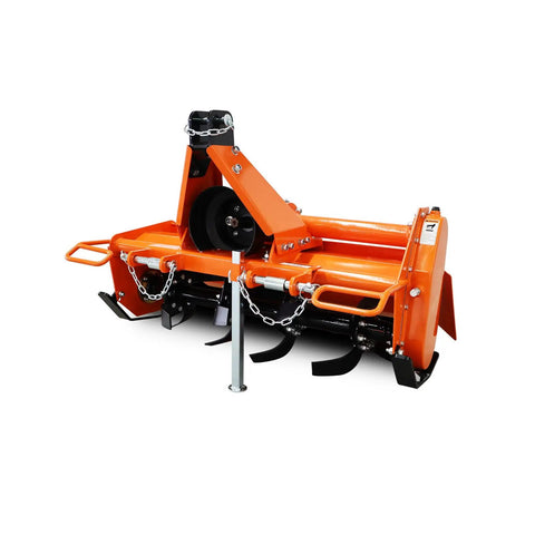 37 Inch 3 Point Rotary Tiller Attachment For Category 1 Tractors PTO Driven Cultivator With 540 RPM Gearbox, side view