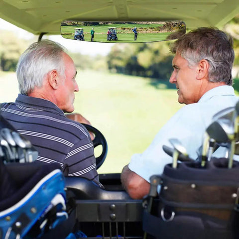Universal Golf Cart Mirrors With Folding Side Mirrors And Rear View Mirror for most carts visible inside a golf cart