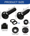 Top Shelf Heavy Duty Anti Theft License Plate Screws Kit Featuring Rust Resistant Stainless Steel Bolts and Security Fasteners for Cars Trucks with size details.
