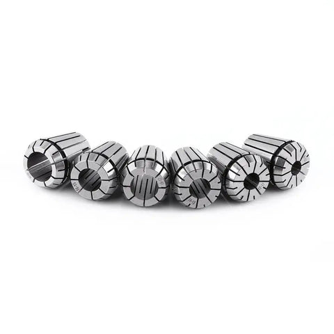 Rock Solid High Precision ER32 Spring Collet Set 6 Pcs For CNC Milling And Lathe Tools With Zero Slippage Grip In Aluminum routing image of 6 collets made of 65Mn steel.
