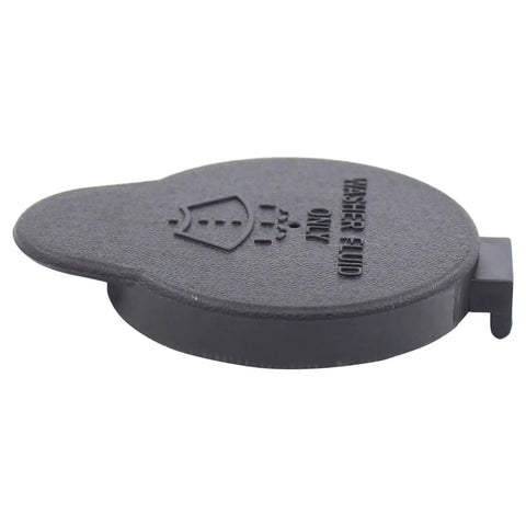 Side view of black Washer Fluid Reservoir Cap For Toyota Camry 1994 To 2006, Tacoma 1995 To 2004, Avalon 1995 To 2012, ES300 1994 To 1996.