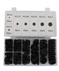 200 Piece Rubber Grommets Assortment Kit With 7 Size Options For Easy Wire Pass-Through In Metal Panels And Frames Includes 14mm, 9.53mm, 12.07mm, 15.88mm, 19.05mm, 22.23mm, 25.40mm Grommets For DIY Auto Electrical And Home Projects, organizer case open