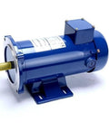 Beefy DC Motor One Quarter HP 56C Frame 90V 1750 RPM TEFC Permanent Magnet with blue casing and mounting base