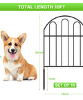 Decorative Garden Fence Panels 10 Pack, 22 Inch High By 13 Inch Wide Metal Border Edging For Outdoor Patio And Yard, image of single arched panel
