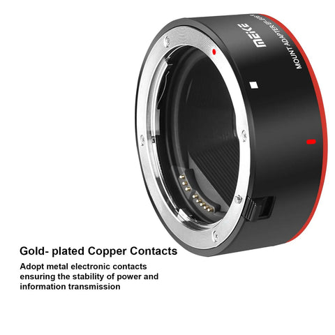 Built Tough Metal Lens Adapter EF to EOS R Mount for Canon EF and EF-S Lenses with gold-plated contacts for cameras like R5.