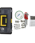 No Drama Fully Automatic Desktop Labeler With Smart Touch Interface For Round Square And Hex Containers Crushes Labels With Flawless Precision At 15 To 60 Per Minute Using Standard 110v Power in toolbox with screws and tools.