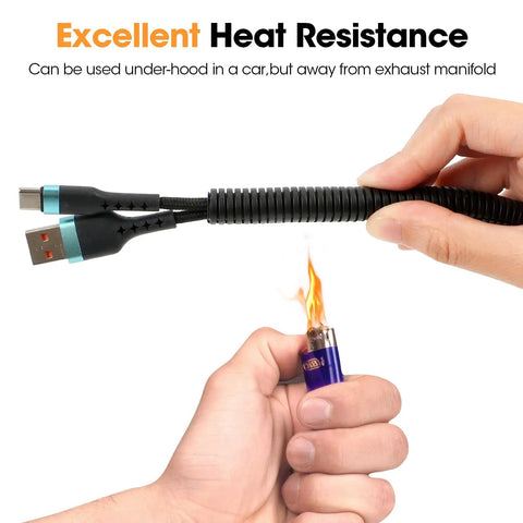 Demonstrating heat resistance of 120 Ft One Quarter Inch Split Wire Loom Tubing Conduit Black High Quality Polyethylene Cable Protector