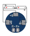 Top Tier Six Piece 2S Lithium Battery BMS Board With 5A Steady And 7A Burst Current Guard For 18650 Cells Heavy Duty Circuit No Sweat Safety Tech Smooth Cycling Pack, close-up of circular PCB layout with circuit connections.