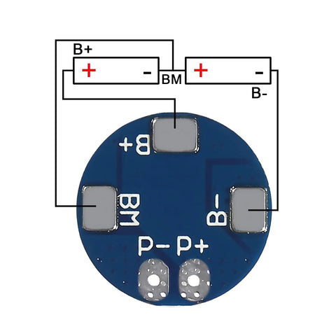 Top Tier Six Piece 2S Lithium Battery BMS Board With 5A Steady And 7A Burst Current Guard For 18650 Cells Heavy Duty Circuit No Sweat Safety Tech Smooth Cycling Pack, close-up of circular PCB layout with circuit connections.