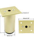 Top Tier Adjustable Aluminum Furniture Legs Sweet Gold Finish with dimensions 80mm height and 38mm diameter for sturdy support.