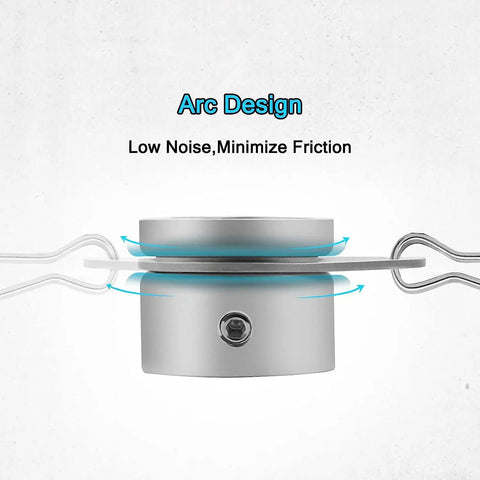 Premium Aluminum Flag Pole Rings Featuring Smooth Three Sixty Rotation And Corrosion Resistant Locking Clips close-up of arc design for low noise and friction adjustment.