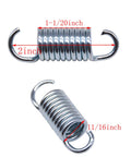 Solid Heavy Duty Two Inch Furniture Mechanism Sofa Extension Tension Springs Pack Of Six Premium Replacement Recliners close-up of silver spring with measurements