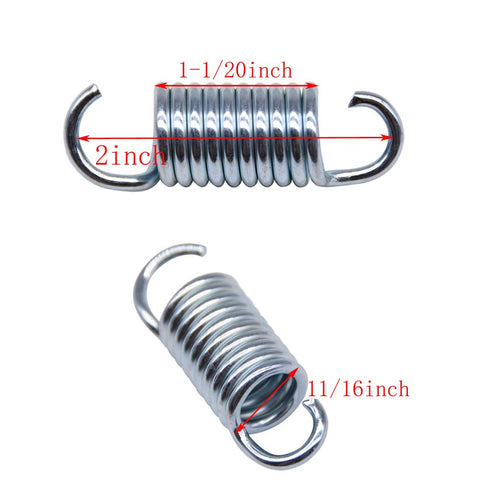 Solid Heavy Duty Two Inch Furniture Mechanism Sofa Extension Tension Springs Pack Of Six Premium Replacement Recliners close-up of silver spring with measurements