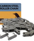 81X Single Strand Roller Chain For Lumber Conveyor Systems, ANSI Power Transmission, Beefy Carbon Steel Construction, 10 Feet Length Plus Two Connecting Links, Heavy Duty Industrial Replacement Chain