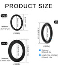 Image of 12 Piece Pool Hose Washer And Ring Replacement Kit With O Rings And Washers For Intex Pool Seal Plunger Valve And Replacement Gasket 10262 10745 10255, showcasing sizes and thicknesses of rubber O-rings and washers.