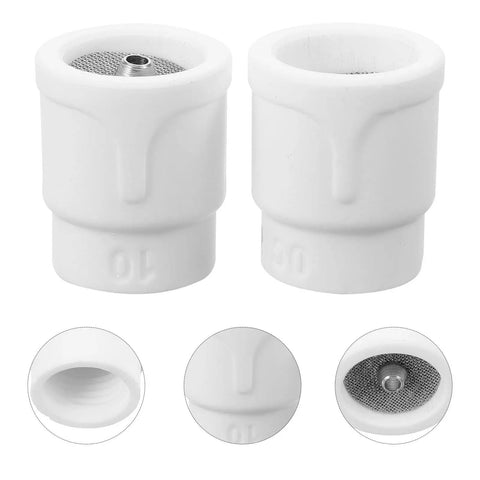 Precision Crafted Ceramic Tig Welding Torch Cups For Aerospace And Aviation, white ceramic nozzles with mesh insert, 70 and 80 sizes.