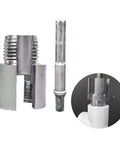Pro 2-In-1 PVC Pipe Threading Tool Kit For 1/2 And 3/4 Inch Pipes tungsten steel cutter bit showing smooth internal threads.