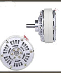 Pro Grade 1000RPM Hollow Shaft Magnetic Powder Brake Kit, 24V Tension Controller For Printing And Dyeing Machines, Precise Torque Range 6-100Nm (0.6-10kg), Easy Install, Model Hollow-KDT-B-1000 Ready To Run, front and side view.