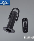 Dead Quiet Latch Hook Door Stopper With Slick Rubber Bumper And Sound Dampening Padding To Shield Walls And Keep Doors Chill Zinc Alloy Heavy Duty Black Pack, showing the sturdy design and mounting plate.