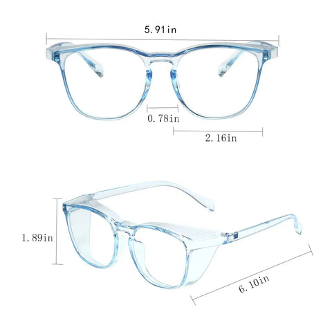 4 Pack Safety Glasses Anti Fog Clear Goggles With Side Shields For Men Women Nurses And Adults Lightweight features dimensions