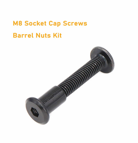 Black M8 Countersunk Socket Cap Bolts And Cap Nuts 50 Piece Assortment Kit For Furniture Connectors M8x20mm
