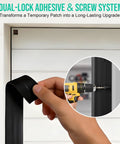 Applying Heavy Duty Garage Door Seal Top And Sides Kit 36 Foot Black Flexible TPE Self Adhesive Weather Stripping Universal Replacement