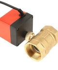 Heavy Duty Two Way Brass Ball Valve With Smart Motorized Actuator Control, DC 12 Volt Dead Quiet Operation close-up view