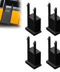 Dust Port Plug Compatible With Ujk Parf MkIi Guide System Seals Unused Holes To Maximize Suction Efficiency And Prevent Air Leaks For Better Dust Collection On Mft Style Worktops In A 4 Pack Set, showing four black rubber plugs.