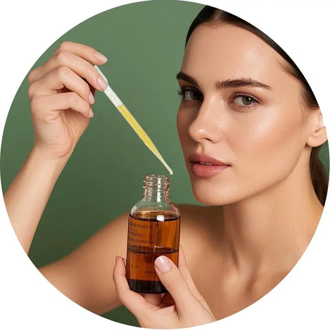 Woman using 100 Pack 3mL Disposable Plastic Pipettes Dropper For Precise Liquid Transfer And Strong Suction Perfect For Essential Oils