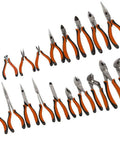 Extreme Leverage Pliers Tool Set 20pc For Mechanics And Electricians with orange and black grips on white background