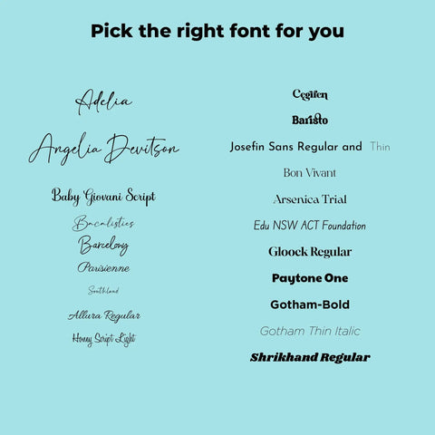 Font options for Personalized Acrylic Desk Name Plate For Office Decor With Font Options And Material Choices Ten By Three Point Five Inches Boss Vibes For Your Desk Setup A Clean Professional Yet Cute Office Look.
