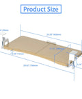 Slick Under Desk Keyboard Tray With Heavy Duty C Clamp Mount, dimensions showing ergonomic pull out platform size 25.59x11.77 inch.