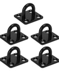 Heavy Duty Stainless Steel Pad Eye Plate Wall Mount Hook Kit With 3mm Thick Brushed Surface for ceiling chandelier or fan, set of 5 black