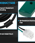 Rigged Up Greenlee 555C And 854 Quad Bender Electric Conduit Pipe Wire Puller Pendant Control Switch With Cables showing impact-resistant housing, oil-resistant button cap, and strain relief boot.