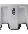 Side view of 16-Inch Round Ceramic Above Mount Bathroom Basin Sleek Modern Sink With Chrome Overflow And Rear Center Drain