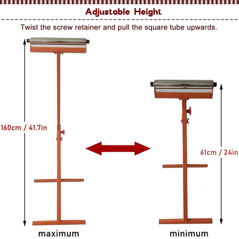 Height Adjustable Table Saw Outfeed Roller Stand Heavy Duty Work Support Cart Built Tough For Woodworking Extensions And Pipe Rolling Quick Adjust Handles Up To One Sixty Pounds Max