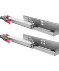 10 Inch Soft Close Undermount Drawer Slides With Hidden Undermount Rails, Cold Rolled Steel, shown in extended view
