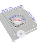 Heavy Duty Premium Aluminum Router Table Insert Plate Featuring Precision Miter Gauge Track and Anodized Fence Sliding Brackets for DIY Woodworking Shops, measuring 240mm by 200mm.