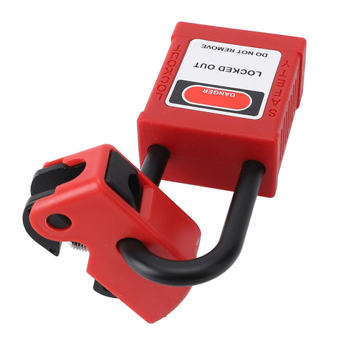 Two Pack Circuit Breaker Lockout Device With Insulated Padlocks for small and medium breakers, close-up view of lock mechanism